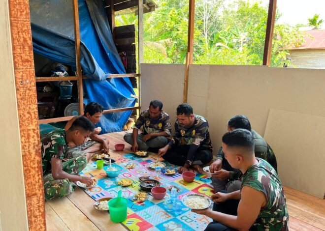 Makan Bersama Satgas TMMD dan Warga, Wujud Nyata Kemanunggalan TNI dengan Rakyat