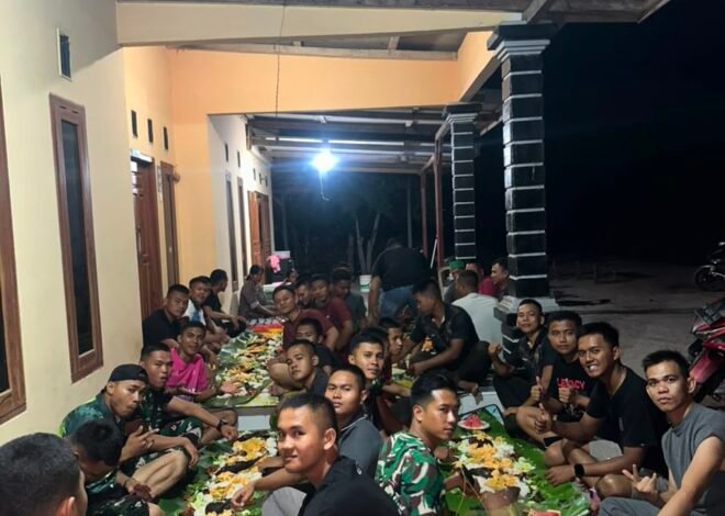 Malam Penuh Keakraban, Satgas TMMD dan Warga Desa Deniang Larut dalam Kebersamaan