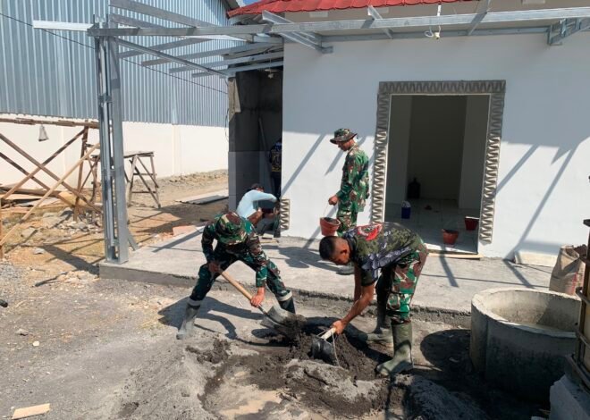 Gotong Royong dan Semangat Satgas TMMD Kodim 0813/Bojonegoro Wujudkan Musala dan Toilet Desa Kesongo