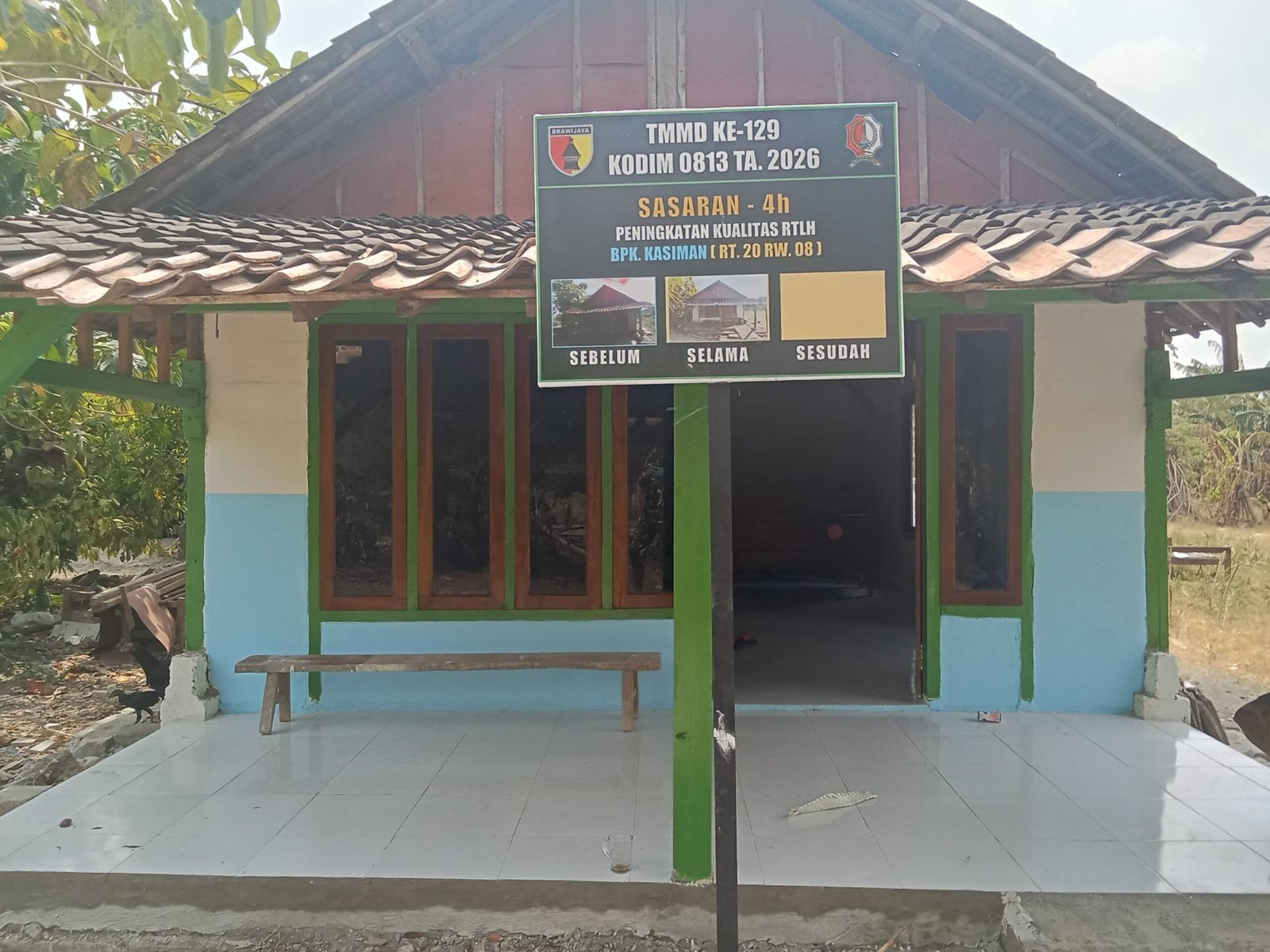 Satgas TMMD Kodim 0813/Bojonegoro Maksimalkan Pembangunan RTLH Bapak Kasiman dari Persiapan Material