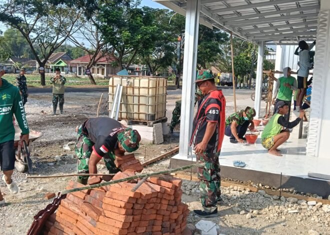 Semangat Kebersamaan Warnai Pembangunan Musala dan MCK TMMD Ke-129 Kodim 0813/Bojonegoro