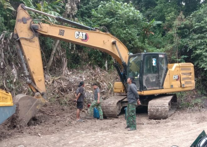 Excavator Terus Mendukung Peningkatan Jalan TMMD Ke-129 Kodim 1407/Bone di Desa Pattuku