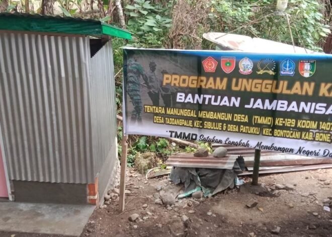 MCK Titik 3 TMMD Ke-129 Kodim 1407/Bone Mulai Berwujud, Satgas Keb/ut Penyelesaian di Sekitar Pasar Dusun Pattuku