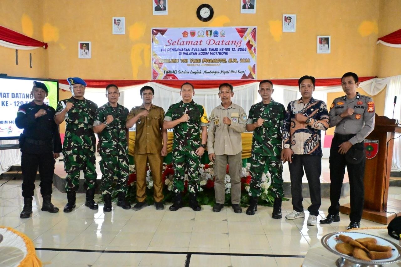Tim Wasev Sterad Tinjau TMMD Ke 129 Kodim 1407/Bone, Pastikan Program Berjalan Optimal Di Bontocani
