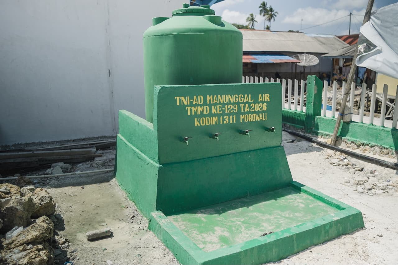 Program Manunggal Air Bersih TMMD Ke-129 di Desa Umbele Lama Rampung 100 Persen