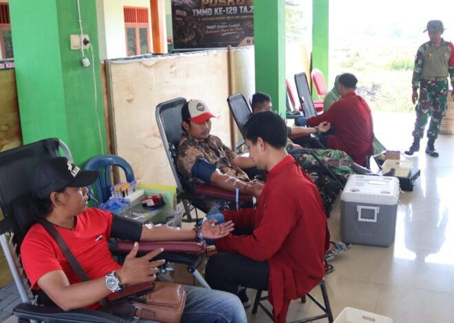 Lewat Setetes Darah: TMMD 129 Bojonegoro Rajut Kepedulian Kemanusiaan di Desa Kesongo