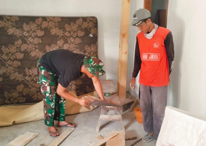 Presisi Jemari Prajurit satgas TMMD ke 129 Kodim 0812 Lamongan: Ukir Harapan Rumah Layak Bagi Warga Desa Tlemang