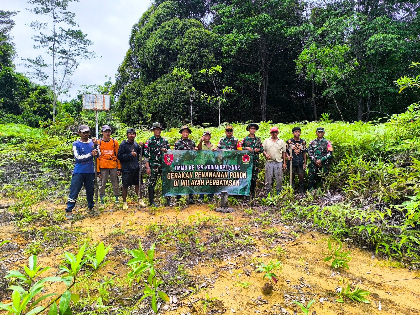 Kibarkan Semangat HUT ke-81 RI, TMMD 129 Kodim 0911/Nunukan Buktikan Kemanunggalan TNI dan Rakyat di Liang Bunyu