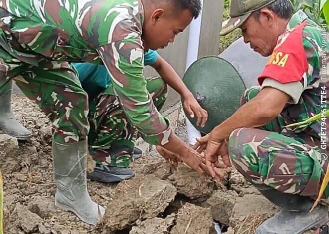 Tingkatkan Produktivitas Pertanian Desa, Kerja Keras Satgas TMMD 129 dan Warga Sukses Wujudkan Tandon Saluran Irigasi Desa Tlemang