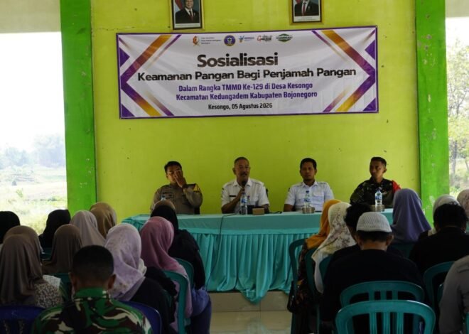 Wujudkan Generasi Sehat dan UMKM Naik Kelas: Satgas TMMD 129 Bojonegoro Bersama Dinkes Edukasi Keamanan Pangan di Kesongo