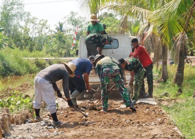 Gotong Royong Satgas TMMD dan Warga, Badan Jalan Bandar Raya Makin Kokoh