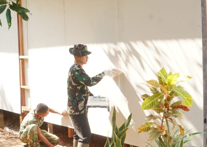 Satgas TMMD dan Warga Bersinergi, Hunian Layak Kian Nyata di Desa Bandar Raya