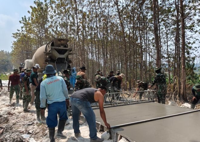 Capai Progres 70 Persen, Satgas TMMD 129 Terus Gencarkan Pengerjaan Jalan Rabat Beton di Desa Tlemang