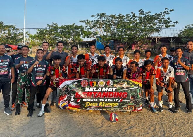 Smash Hangat Turnamen Voli TMMD 129 Bojonegoro Rajut Kebersamaan Warga Kesongo