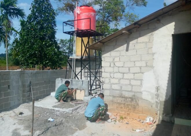 Harapan Air Bersih Semakin Dekat, Satgas TMMD 129 Kodim 0413/Bangka Finishing Fasilitas Sumur Bor