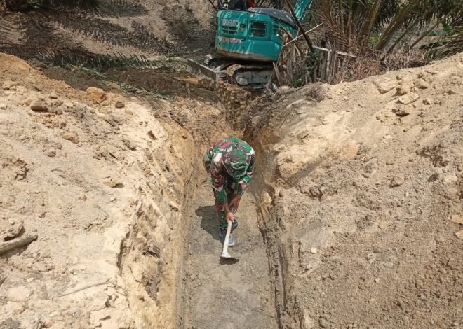 Alat Berat Turun Tangan, Satgas TMMD 129 Kodim 0413/Bangka Percepat Pemasangan Drainase Jalan