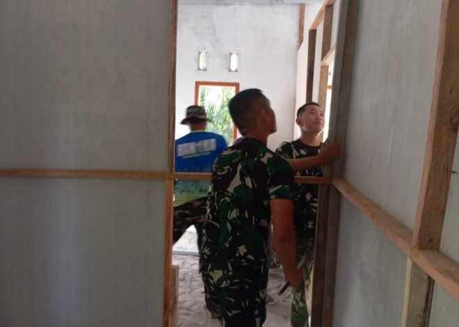 Interior Rumah Makin Rapi, Satgas TMMD 129 Kodim 0413/Bangka Pasang Dek Kamar RTLH