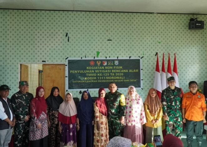 Wairjenad Tinjau Penyuluhan Mitigasi Bencana TMMD Ke-129 di Desa Pulau Dua