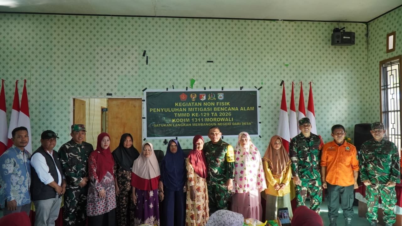 Wairjenad Tinjau Penyuluhan Mitigasi Bencana TMMD Ke-129 di Desa Pulau Dua
