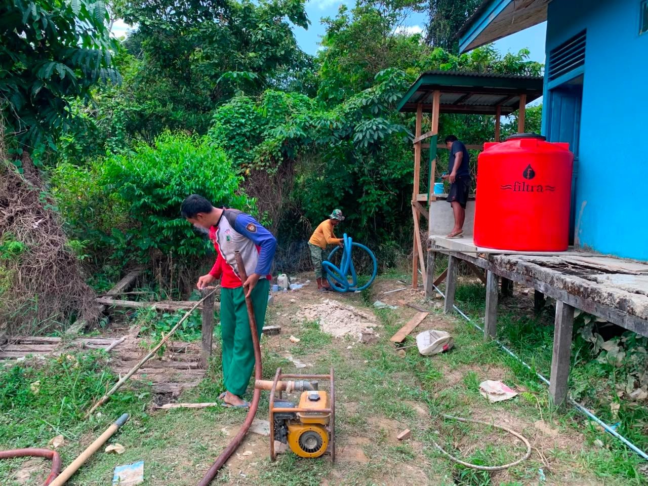 Sumur Bor Hampir Rampung, Satgas TMMD Kodim 1206/Putussibau Segera Hadirkan Air Bersih di SMPN 4 Satap Embaloh Hilir