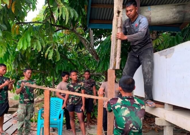 Penyangga Bak Air Mulai Dibangun, Satgas TMMD Kodim 1206/Putussibau Percepat Fasilitas Air Bersih