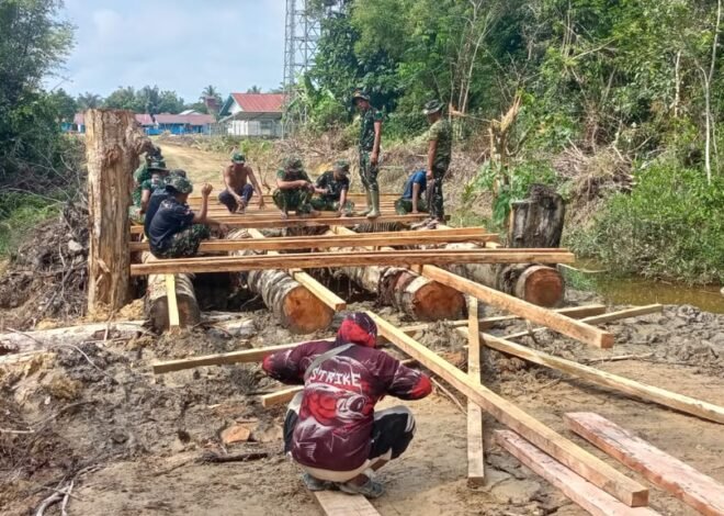 Warga Turun Tangan, Gotong Royong Jadi Kekuatan Pembangunan Jembatan Danau Belatung