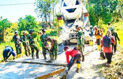 Pengecoran Jalan Kedungpandan Tuntas, Satgas TMMD 129 Bojonegoro Siap Geser ke Dusun Mundu