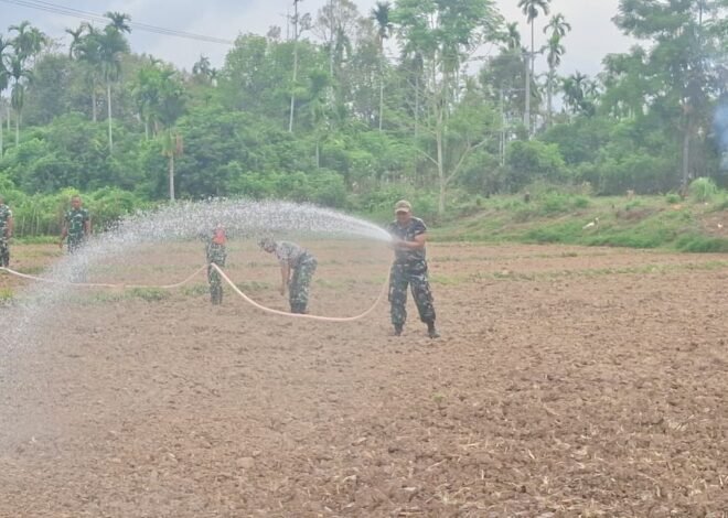 Cuaca Panas Tak Hambat Satgas TMMD Kodim 0102/Pidie Wujudkan Ketahanan Pangan