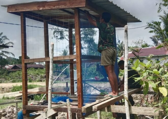 Menuju Finishing, Satgas TMMD Kodim 1206/Putussibau Percepat Pembangunan MCK Masjid Al-Hidayah