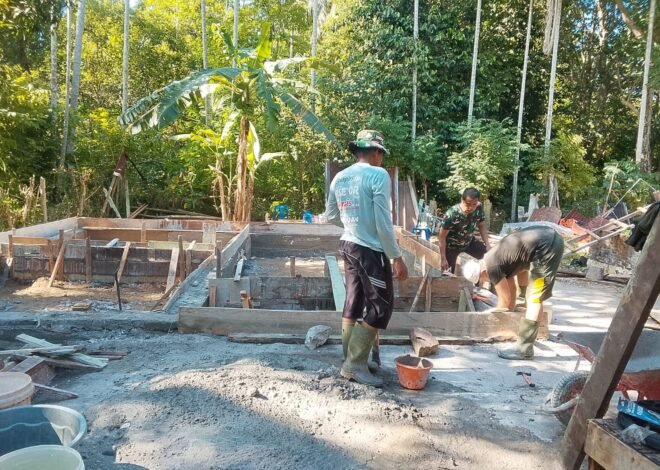 Pengecoran Pondasi Dua RTLH TMMD Ke-129 Kodim 0102/Pidie Dimulai, Pembangunan Terus Dikebut