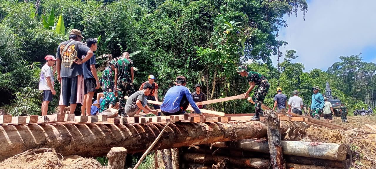 Akses Warga Kian Dekat Terwujud, Satgas TMMD Pacu Pembangunan Jembatan Pala Pintas Temberu