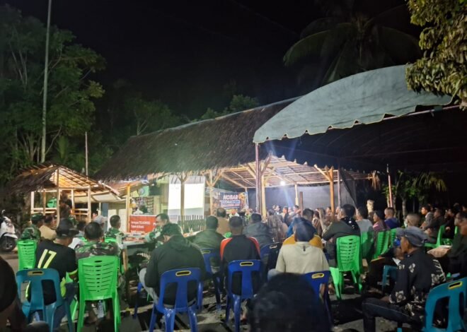 Kodim 0102/Pidie Gelar Nobar Final Piala Dunia 2026 Bersama Warga di Lokasi TMMD ke-129