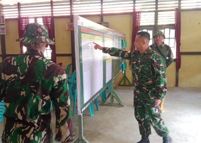 Jelang Kedatangan Tim Wasev, Kasiter Korem 121/Abw Cek Kesiapan Posko TMMD Kodim 1206/Putussibau