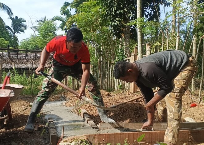 Progres Pembangunan MCK TMMD Ke-129 Kodim 0102/Pidie Capai Pengecoran Pondasi