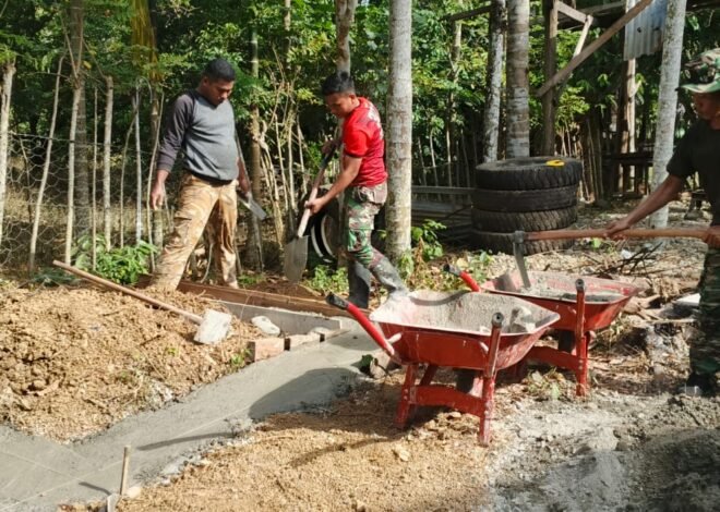 Gotong Royong Satgas TMMD dan Warga Percepat Pembangunan Fasilitas MCK di Desa Lhok Panah