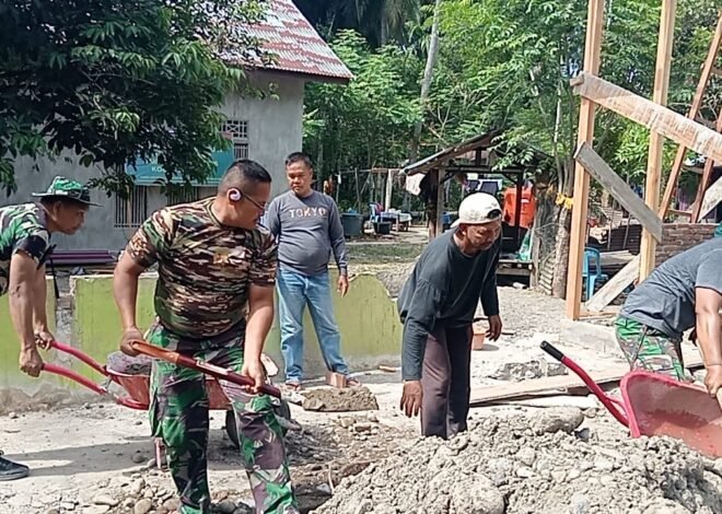 Satgas TMMD Ke-129 Kodim 0102/Pidie Kebut Rehab RTLH Lewat Gotong Royong Penimbunan Material