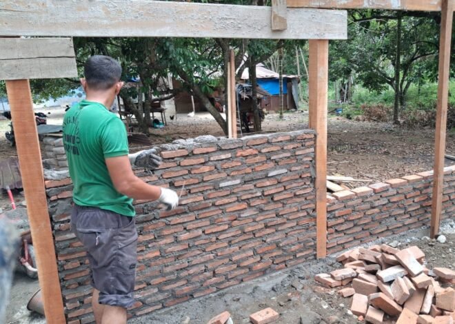 Rehab RTLH TMMD Ke-129 Kodim 0102/Pidie Sasaran 5 Capai 35 Persen, Pemasangan Rangka dan Batu Bata Terus Dikebut