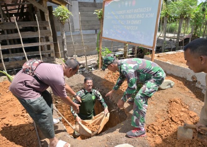 Gotong Royong Satgas TMMD dan Warga Percepat Pengerjaan Septic Tank di Desa Lhok Panah