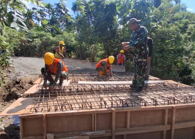 Satgas TMMD Ke-129 Kodim 0102/Pidie Perkuat Struktur Jembatan, Pemasangan Bekisting Box Culvert Dikebut Demi Akses Masyarakat