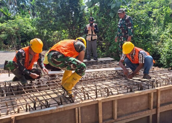 Gotong Royong Satgas TMMD dan Warga Percepat Pembangunan Box Culvert di Desa Lhok Panah