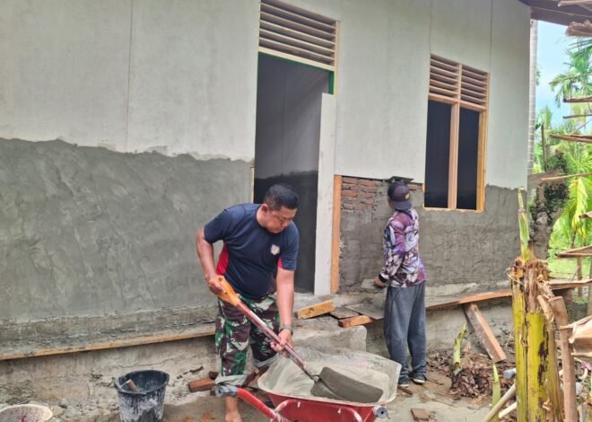Rehab RTLH Nek Nyak Ubit Masuki Tahap Plester Dinding, Satgas TMMD Optimalkan Kualitas Bangunan