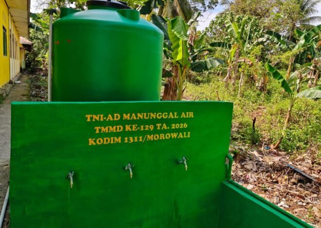 Program Manunggal Air TMMD ke-129 Kodim 1311/Morowali Rampung, SDN Umbele Kini Dapat Memanfaatkan Air Bersih