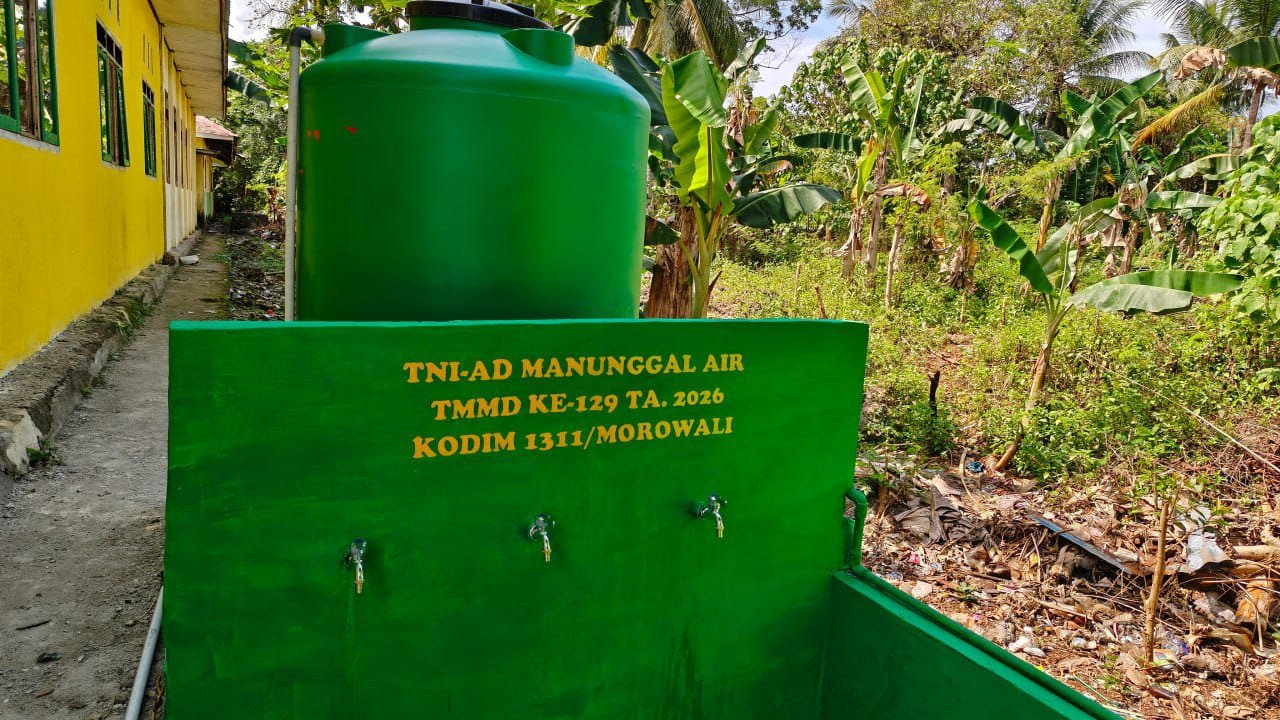 Program Manunggal Air TMMD ke-129 Kodim 1311/Morowali Rampung, SDN Umbele Kini Dapat Memanfaatkan Air Bersih