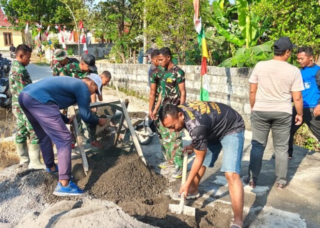 Sentuhan Detail Prajurit, Hasil Ayakan Pasir Halus Jamin Keindahan dan Kokohnya Bangunan TMMD 129 di Desa Tlemang