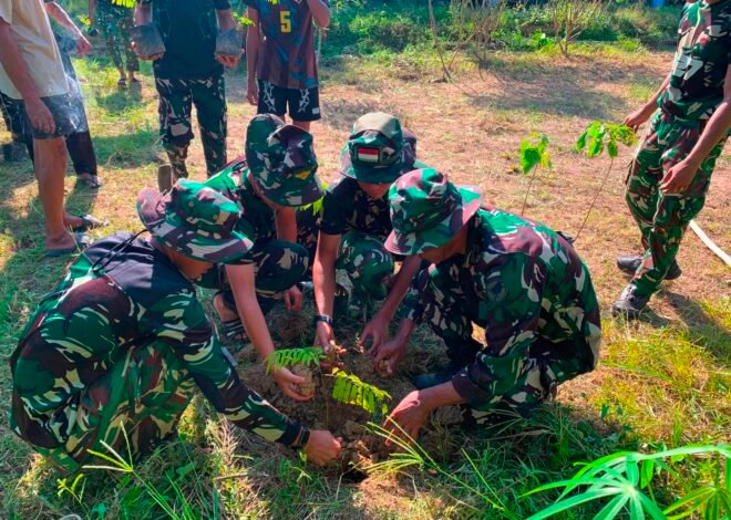Tanam Pete dan Jengkol, Satgas TMMD Ke-129 Bersama Warga Ulak Pauk Semai Harapan untuk Masa Depan