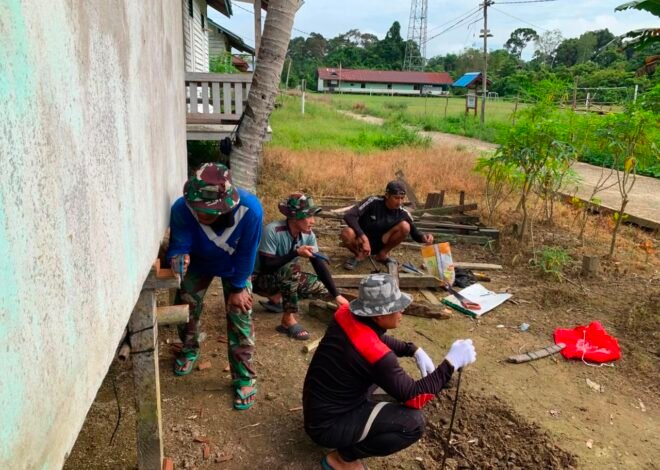 Wujudkan Mimpi Hunian Layak, Anggota Satgas TMMD dan Warga Kebut Pembangunan Rumah.