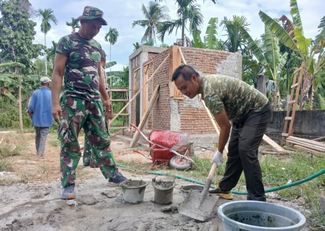 Upgrade MCK TMMD Ke-129 Capai 50 Persen, Pemasangan Kusen dan Plester Dinding Terus Dikebut
