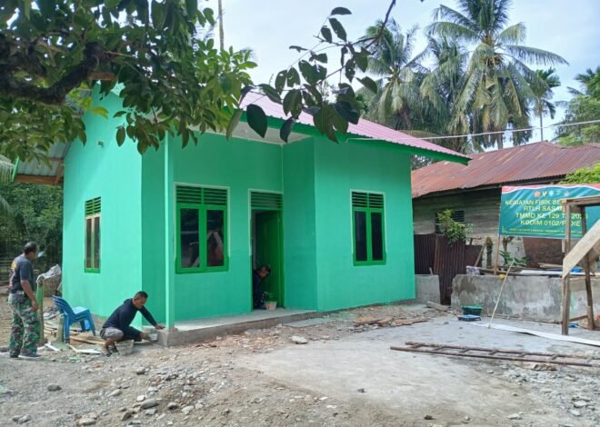 Pekerjaan Rehab RTLH TMMD Ke-129 Kodim 0102/Pidie Mendekati Penyelesaian 80 Persen