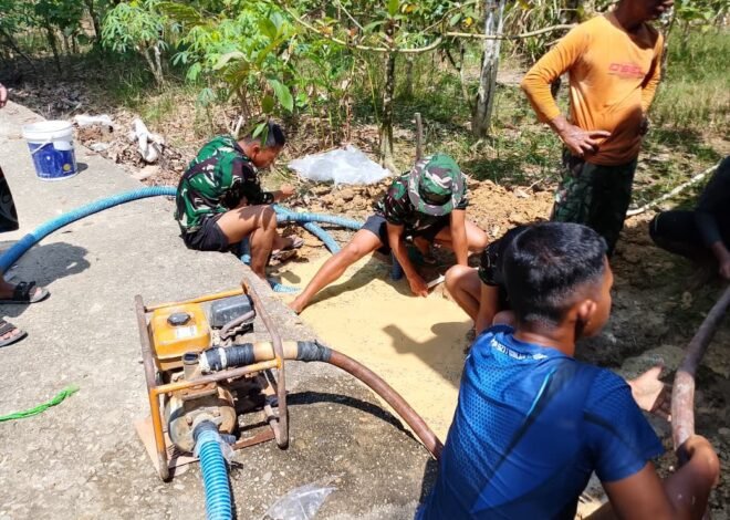TMMD ke-129 Kodim 1206/Putussibau Mulai Bangun Sumur Bor, Warga Desa Ulak Pauk Sambut Gembira