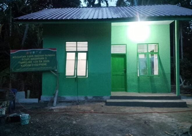 Dari Rumah Reot Menjadi Hunian Layak, TMMD ke-129 Wujudkan Impian Umar Amin di Lhok Panah